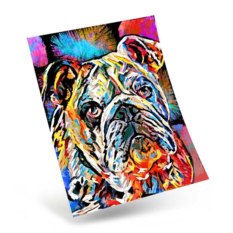 «Life is Better with a Bulldog» par Ryan James, reproduction sur papier sans cadre, H 24 po x l 20 po x P 0,1 po