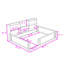 Lit plateforme en bois avec garde-corps et tablettes de rangement latérales-777039832-777039838