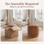 Repose-pieds rond avec repose-pieds pivotant avec plateau rabattable, entièrement assemblé et cadre en bois d'acacia-972797513