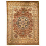 Hand Knotted Wool Oriental Area Rug in Red