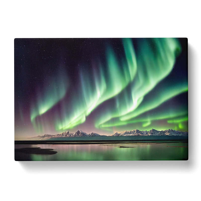 Magnetic Northern Lights - Wrapped Canvas Print, 40cm H x 60cm W x 3cm D