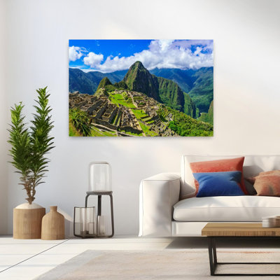 Citadel In Mountains, Machu Pichu, Huayna Picchu, Peru Abstract Contemporary Architecture Landscape Wall Art