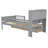 Twin Size Wood Platform Bed with LED Light, USB & Type-C Ports, Storage Headboard, Guardrails & 2 Drawers-1630861885