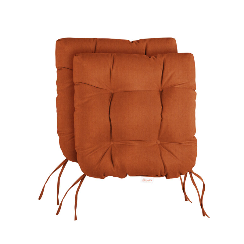 Coussin de siège 2 pièces Sumbrella, L 16 po x P 16 po, Toile Sunbrella® rouille