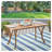 Outdoor 59 Inch Rectangular Solid Wood Table Dining Table,Teak Finish-246683197
