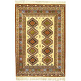 Hand Woven Cotton and Wool Oriental Area Rug
