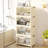 4 Tier Plastic Storage Bins With Lids, Stackable Storage Containers with Wheels, Folding Storage Boxes, Collapsible Storage Bins, Cabinets