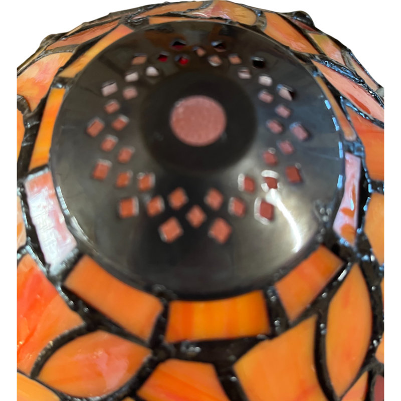 Kehoe Bowl Glass Lamp Shade ( Screw On ), 20cm H x 20cm W x 20cm D, Orange/Silver
