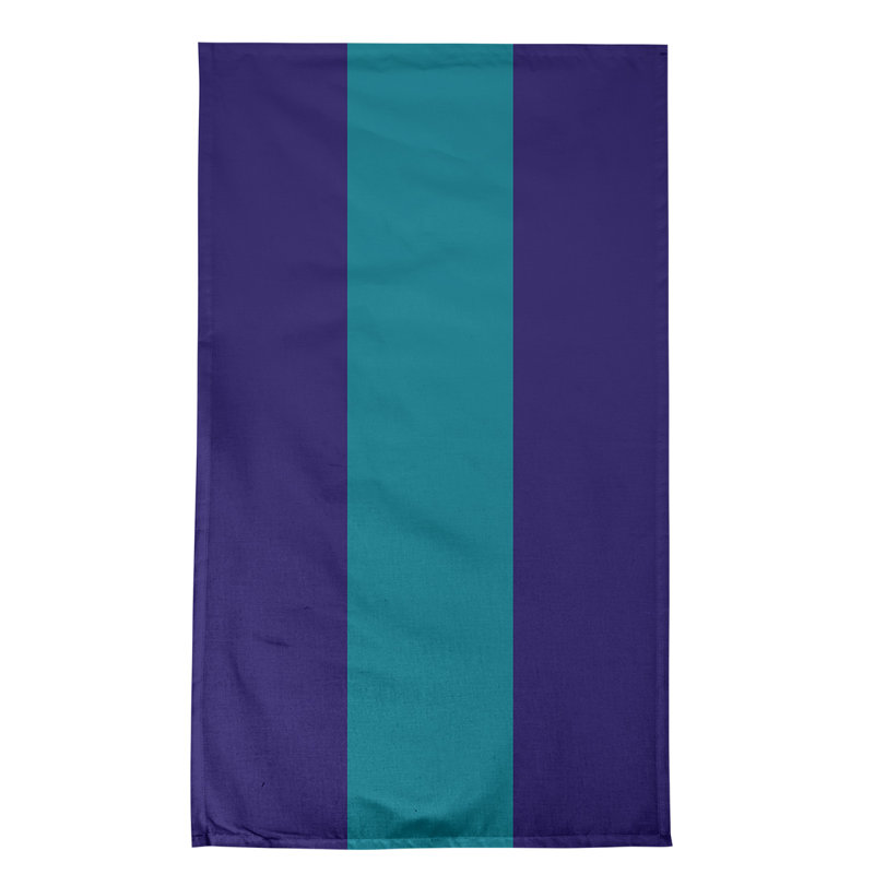 Stripe Tea Towel Kitchen Towel, Cotton Blend, Dark Purple/Teal/Dark Purple Basketball