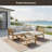4-Piece Deep Seating Acacia Wood Outdoor Patio Conversation Furniture Set With Cushions