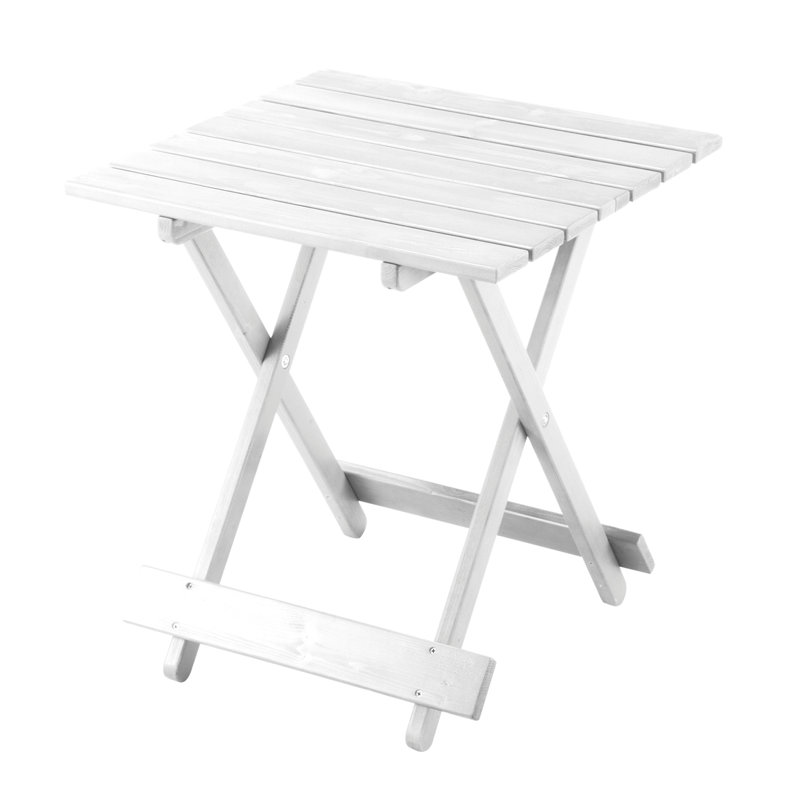 Barrand Square Pine Folding Outdoor Side Table , 18'' in. W 18'' in. D, White