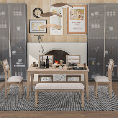 Harjeevan 6 - Person Four Leg Dining Set