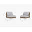 Brown Wicker Outdoor Armless Chair Conversation Set, Pacific Fog Gray