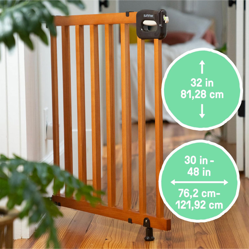 Evalinda Metal Adjustable Pressure Mounted Pet Gate With Door