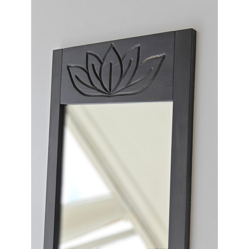 Elegant Cheval Mirror, Solid Pine Wood, 21.7 x 61.0 x 0.8 inches | Eco-Friendly Flotal-E Mirror in Anthracite Color | Perfect for Dressing Rooms & Bedrooms, Stylish and Durable Design