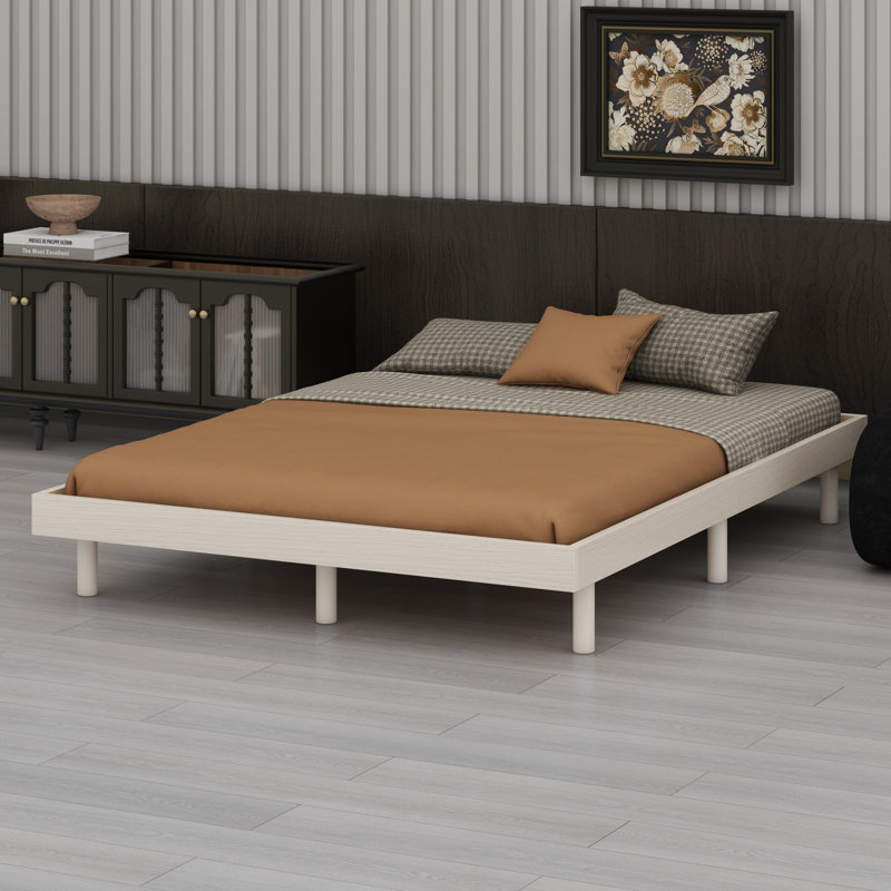 Base de lit plateforme flottante de conception moderne, Blanchies, Double