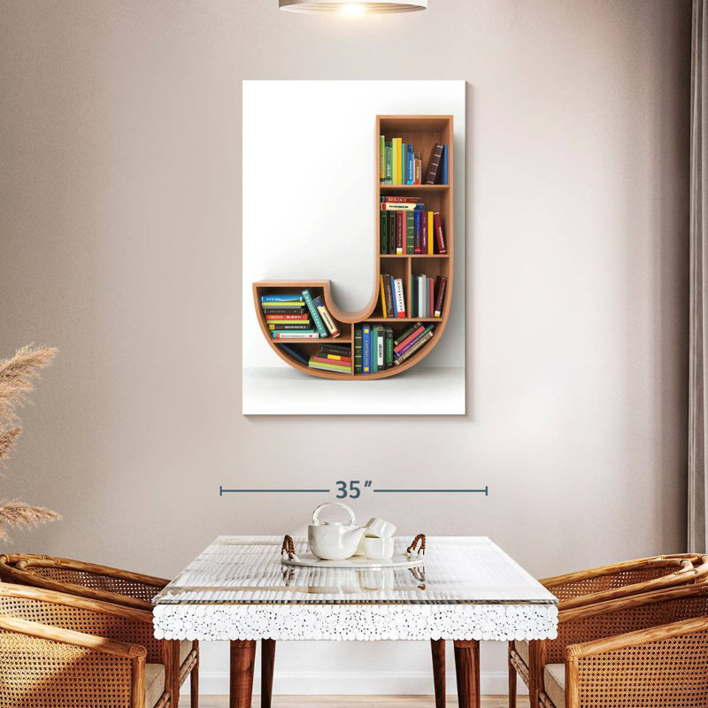 Keiri Letter J Bookshelf, 45" H x 30" W