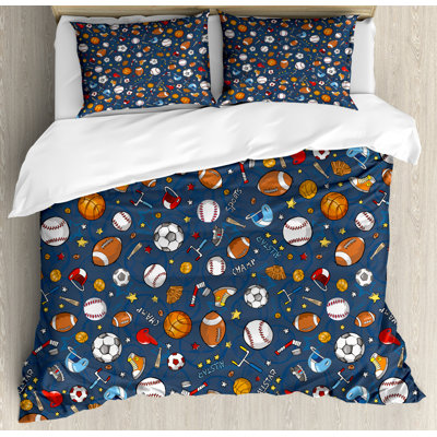 Knopf Dark Blue Microfibre 350 TC Modern & Contemporary Duvet Cover Set