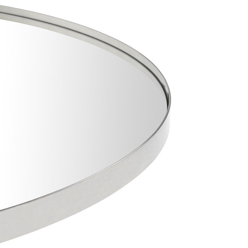 Miroir de salle de bain circulaire, Nickel brossé, 40 po x 40 po