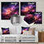 Abstrait galaxie mauve abstraite V - art mural spirales abstraites en métal-244696586