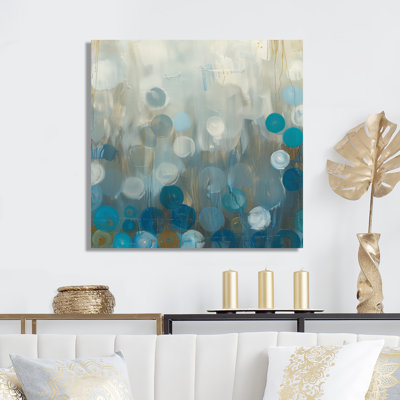 " Blue And Bronze Dots On Glass II "
