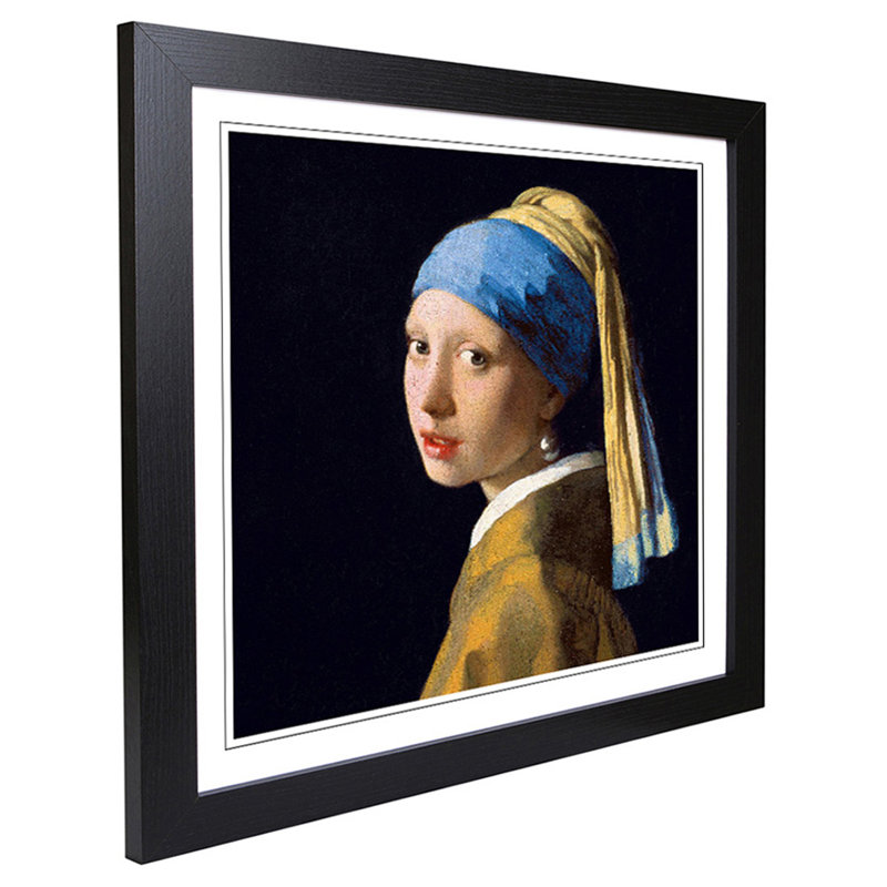 Johannes Vermeer - Single Picture Frame Painting, Black