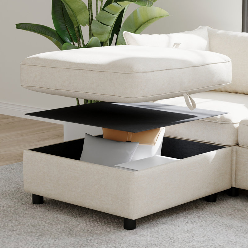Canapé modulaire modulaire avec rangement et canapé-lit convertible, combinaisons de tissus flexibles pour les salons modernes