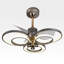 Ventilateur de plafond gris et doré 23,6 po avec anneaux lumineux à DEL 3ct, moteur à courant continu réversible 10 vitesses pour le salon, la chambre à coucher