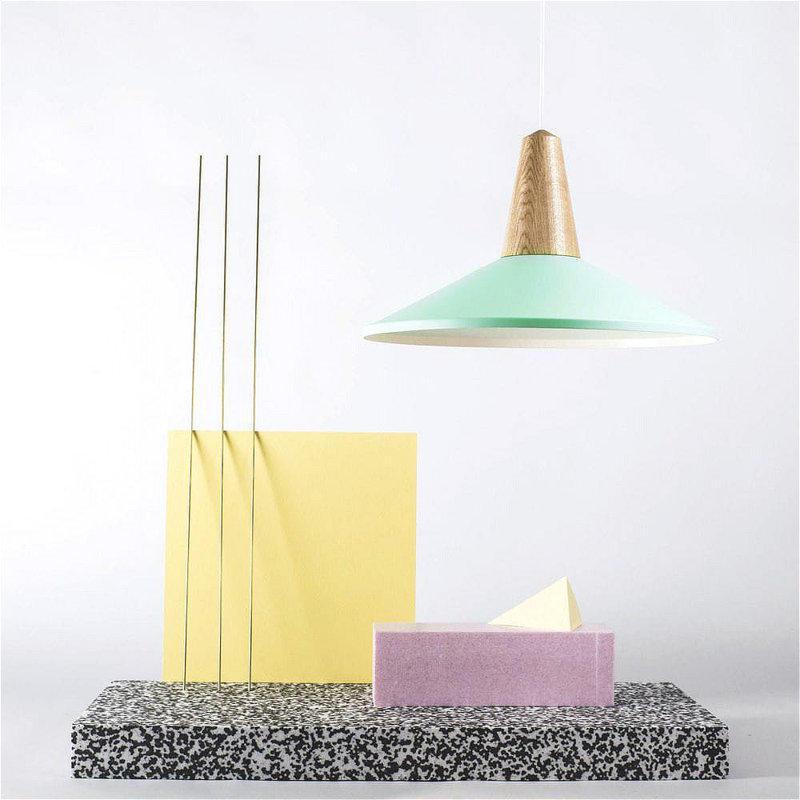 Nico 1 - Light Brown Cone Pendant, Light Green