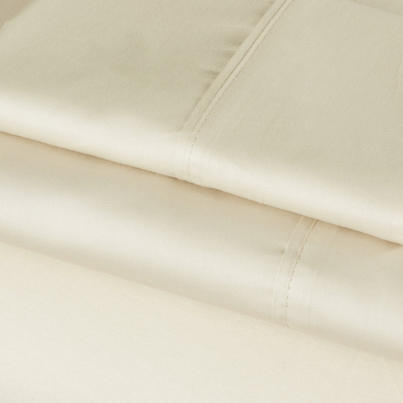 Egyptian Cotton Sateen Sheet Set, Full Sheet Set + 2 Pillowcases, Linen
