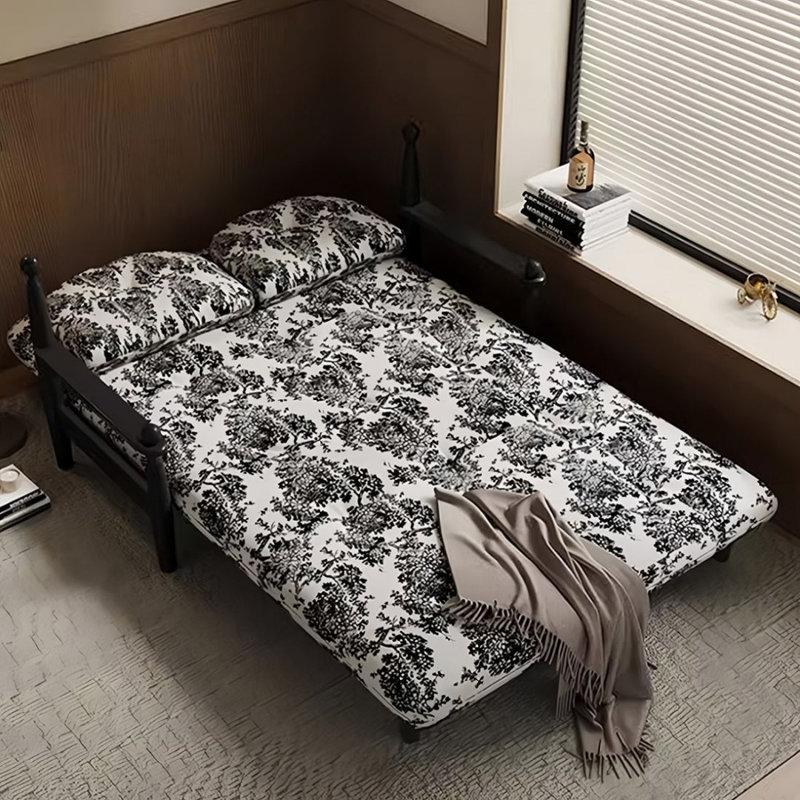 Canapé-lit standard en jacquard de couleur avec coussins., 32.28"H*76.77"L*31.50"W