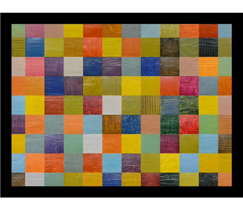 "color collage 108" par michelle calkins, impression encadrée, H 12 po x l 16 po x P 1,25 po, Noir