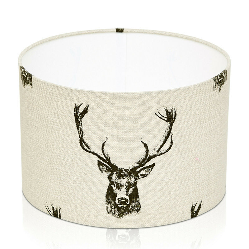 Cotton Drum Pendant Shade ( Screw On ) in Charcoal, 17.5cm H x 25cm W x 25cm D