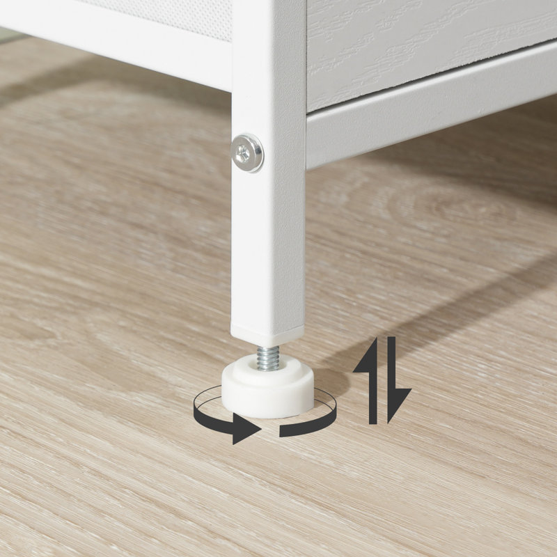 Table de chevet avec station de charge, table de chevet avec lumières DEL et 2 tiroirs en tissu