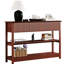 Table d'appoint cannelée 47 po avec deux tiroirs de 47 po de largeur, ton cerise de 47 po, console de couloir de qualité construction, couleur brune, attrait moderne
