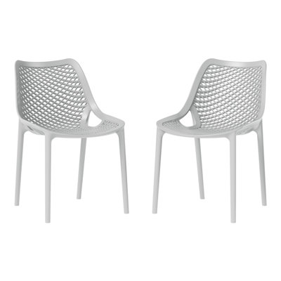 Chaise de salle à manger d'extérieur empilable (ensemble de 2)