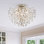 Plafonnier semi-encastré en cristal 3 lumières 15,8 po Myria