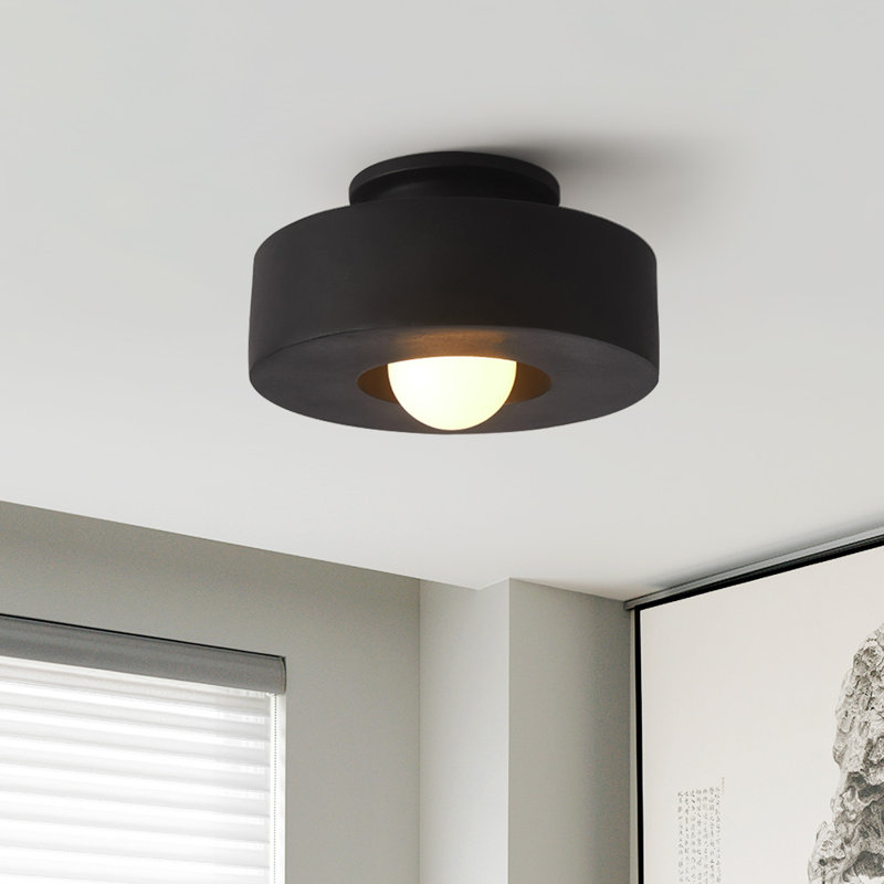 Blayke Resin Flush Mount, Matte Black