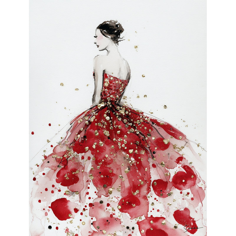 Art mural sur toile tendue Crimson Petals, L 16 po x H 24 po x P 1,5 po