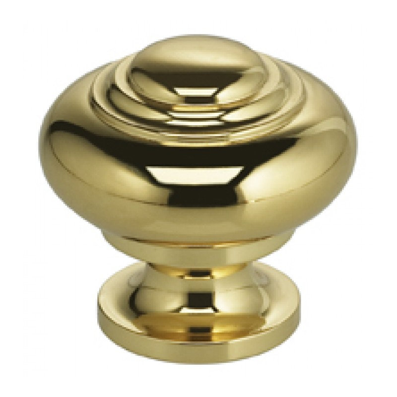 Poignée champignon classique et moderne, Laiton poli, H 1,19 po x l 1,19 po x P 1,13 po