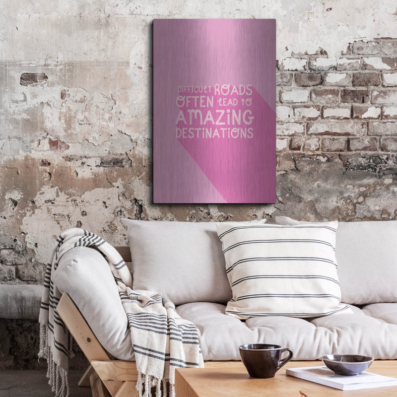 Art mural luxueux en métal «Difficile Roads» par Club Daydream, 24 po x 36 po, H 36 po x l 24 po