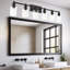 Luminaire de meuble-lavabo industriel 6 lumières avec abat-jour en verre transparent avec finition nickel brossé-122082024-122082026