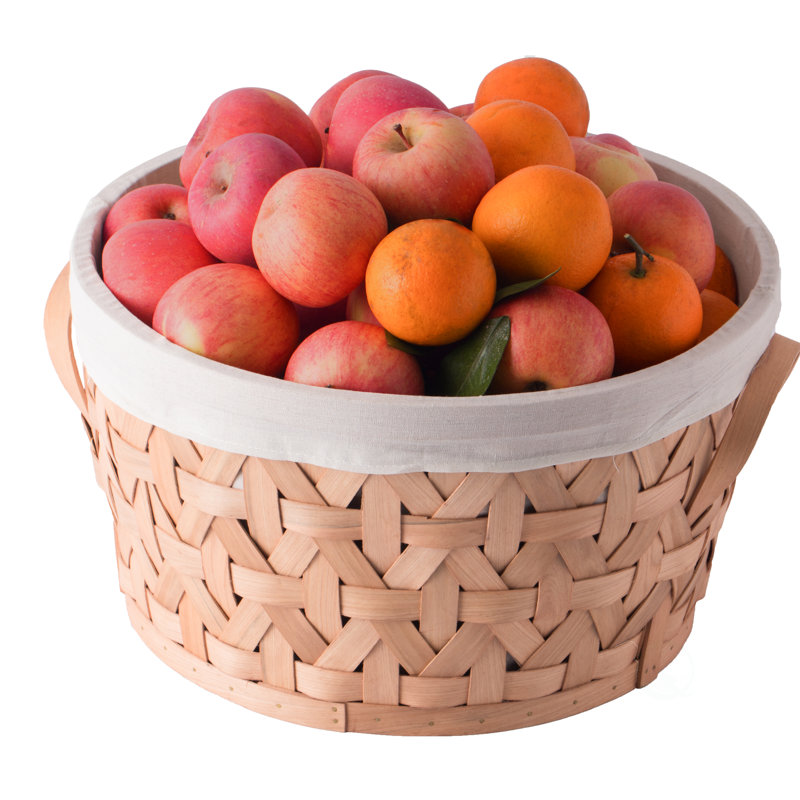 Panier à linge en bois manufacturé rond, H 9 po x l 16 po x P 16 po