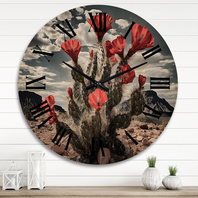 Horloge murale Western Desert Cactus Serenade, Très grand
