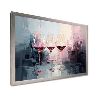 Wine glasses Deep collage - Wine Framed Wall Art