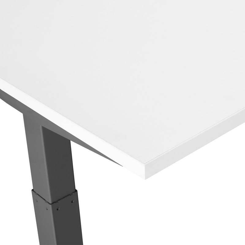 Bureau à hauteur ajustable Series L 71,5 x 30 po, gris anthracite et blanc LPL Series