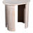 Rustic White Finish Oval Side Table, Living Room Solid Wood Accent Table