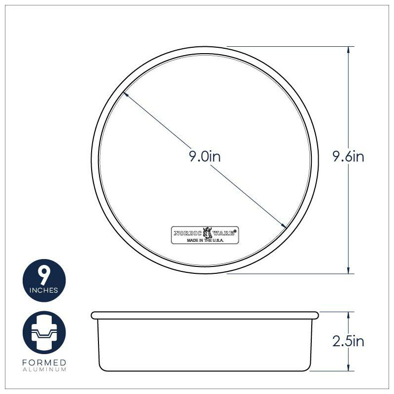 Nordic Ware Natural Commercial 9 Inch Round Layer Cake Pan