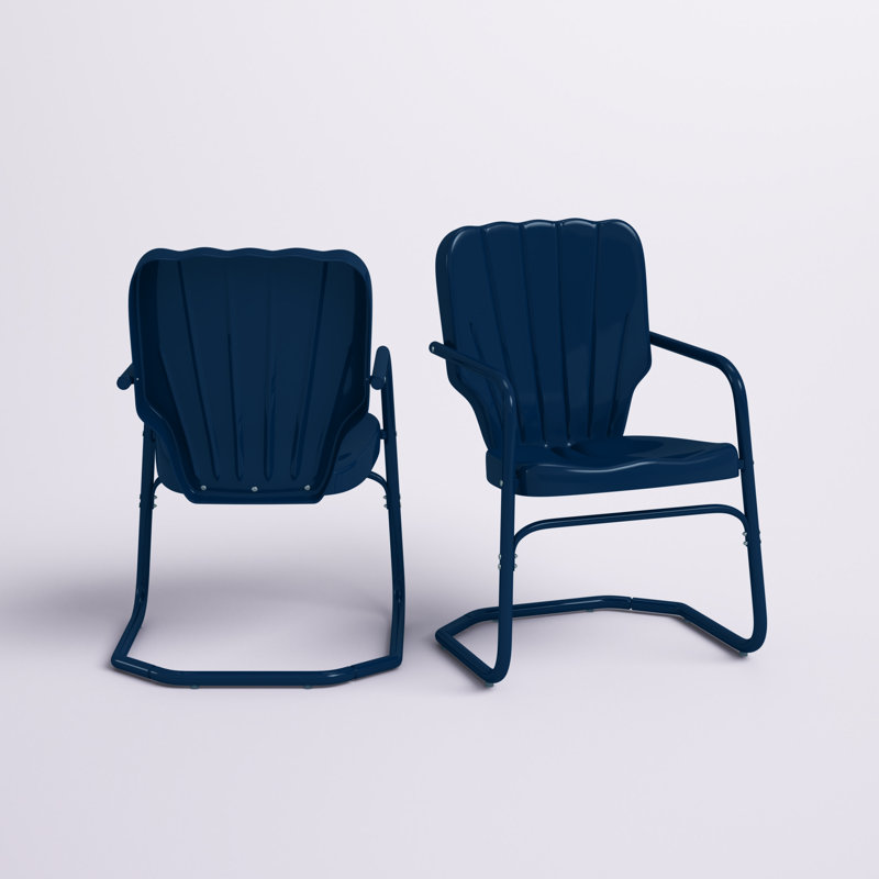 Kasen Premium All-Weather Wicker Outdoor Dining Armchair, Navy Gloss
