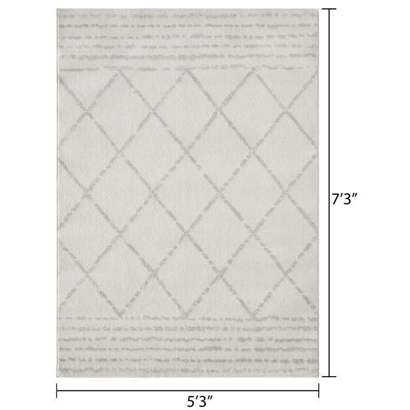 Christine Bennita Cream Area Rug, Rectangle 5'3" x 7'3"